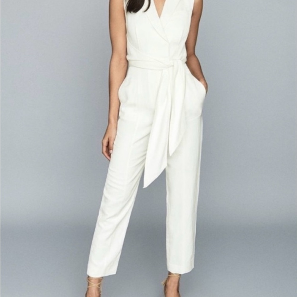 Reiss Romy White Ivory Sleeveless Jumpsuit